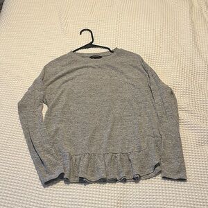 Banana Republic Gray Ruffle Hem Top